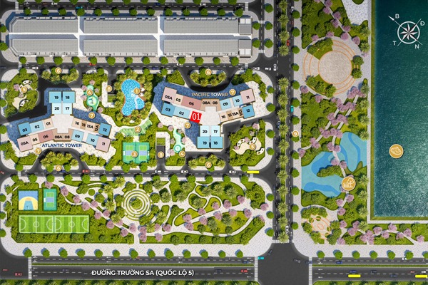 CĂN 01 TÒA  PACIFIC  (1 NGỦ+ | 45,5 m2) BC: TÂY NAM, VIEW CẦU NHẬT TÂN