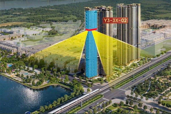 Căn 02 tòa Y3 (Góc 147,5m2 /  3 ngủ, view hồ, thang máy riêng) LUMIÈRE Essence Peak II