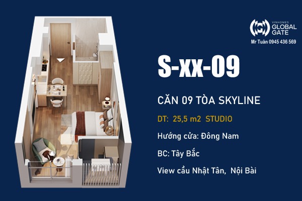CĂN 09 - STUDIO  LUMIÈRE PRIME HILLS CỔ LOA