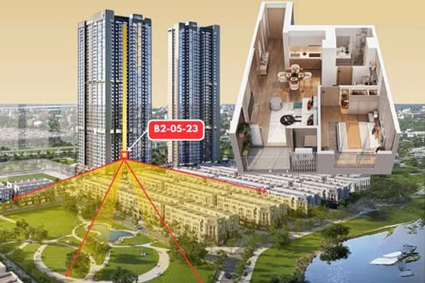 CĂN 23 TÒA B2 | B2-xx-23 (1 NGỦ+/ 47,5m2) BC: ĐÔNG BẮC
