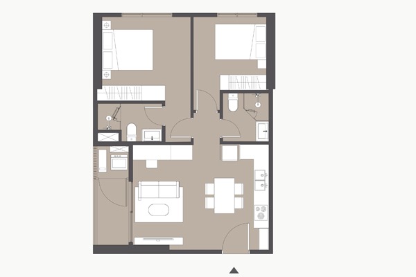 CĂN GÓC 02 | B2-xx-02 (2 NGỦ + / 60 m2 / BC: ĐÔNG BẮC - ĐÔNG NAM)
