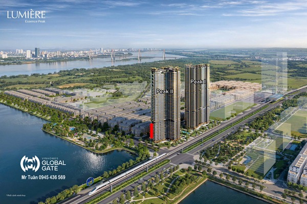 Căn góc 5A tòa Y3 (112 m2 / 2 ngủ, view hồ) LUMIÈRE Essence Peak II