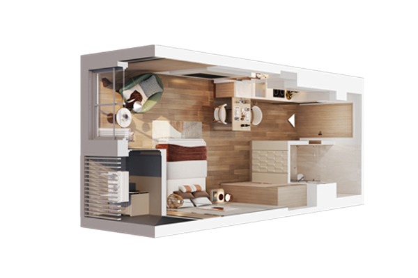 CĂN STUDIO  A2-xx-04 (27,3m2 / BC: ĐÔNG NAM, VIEW CÔNG VIÊN)