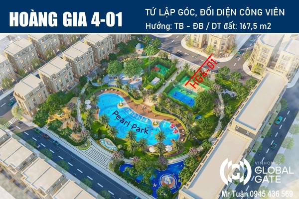 HOÀNG GIA 4-01 | TỨ LẬP GÓC, ĐỐI DIỆN CÔNG VIÊN Pearl Park, Vin Cổ Loa