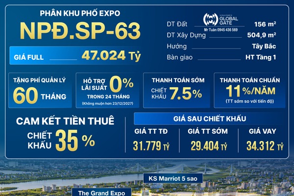 NPĐ.SP-63 (MẶT HỒ) GRAND BAZAAR 36 PHỐ HÀNG
