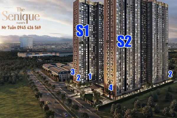 Shop chân đế S2-04 (góc) Tòa Senique II Vinhomes Ocean Park