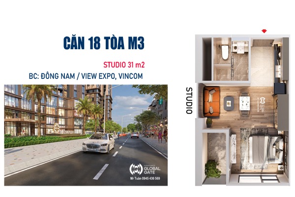 STUDIO 18 TÒA M3 THÁP MADISON  | The Cosmopolitan Cổ Loa