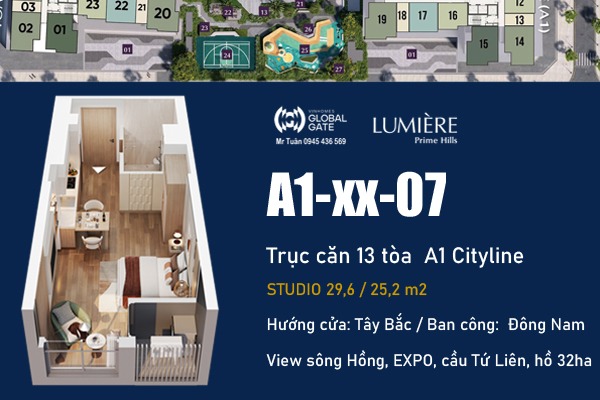 STUSIO, VIEW EXPO, CẦU TỨ LIÊN | CĂN 07 TÒA A1 Cityline  LUMIÈRE Prime Hills
