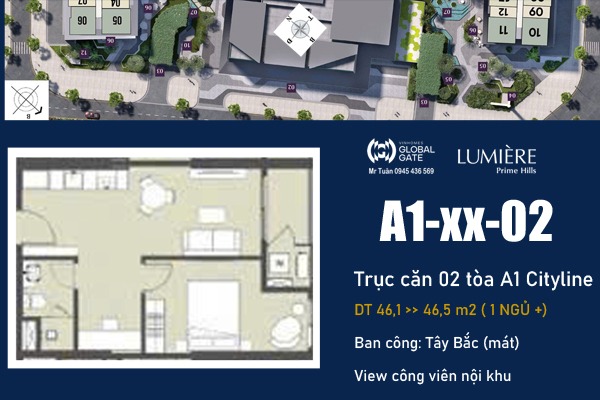 TRỤC CĂN 02 TÒA A1 CITYLINE  | LUMIÈRE Prime Hills CỔ LOA