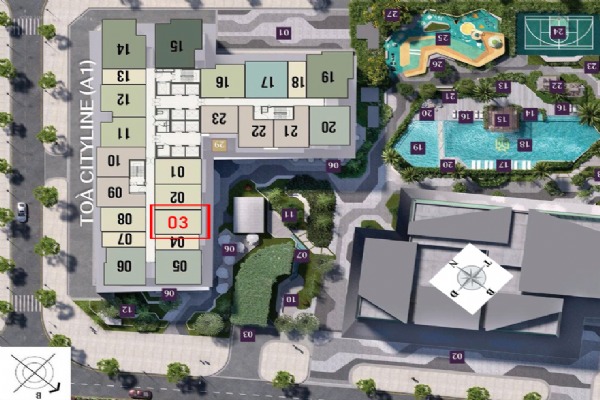 TRỤC CĂN 03 TÒA A1 CITYLINE  | LUMIÈRE Prime Hills CỔ LOA