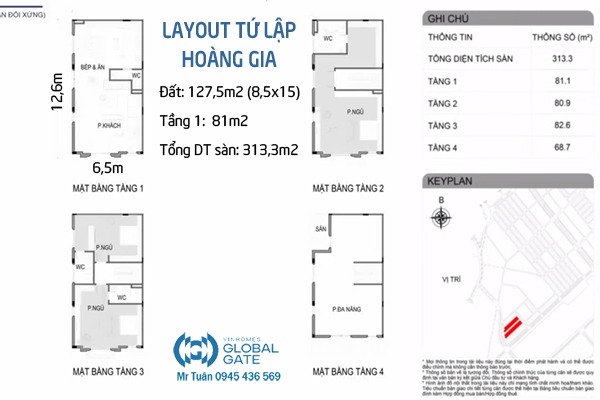 TỨ LẬP HOÀNG GIA 4-05 | VINHOMES GLOBAL GATE