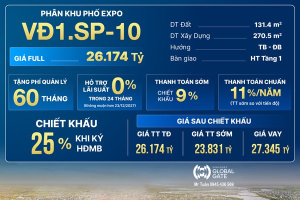 VĐ1.SP-10 Shop EXPO Boutique (ĐƯỜNG VIỄN ĐÔNG 1 - ĐỐI DIỆN 3 TÒA CHUNG CƯ MIK)
