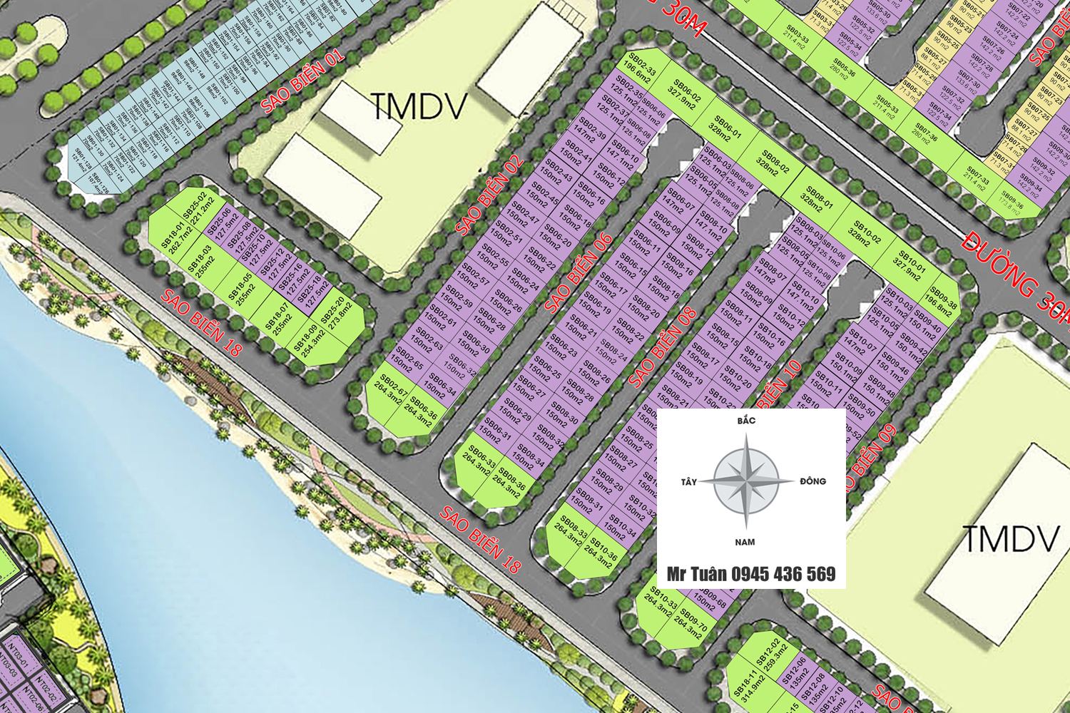 BIỆT THỰ SAO BIỂN 6-17 (SL Tây Bắc 150m)