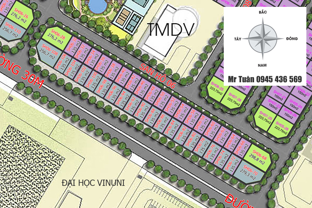 BIỆT THỰ SAN HÔ SH6.60 (SONG LẬP 135m)